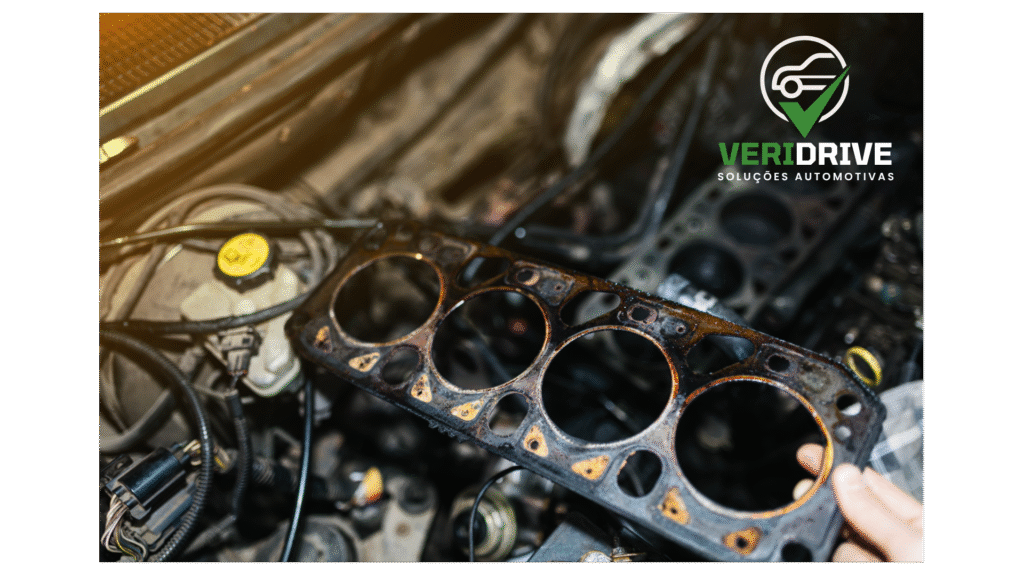 junta do cabeçote queimada após superaquecimento do motor
